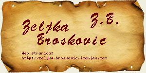 Željka Brošković vizit kartica